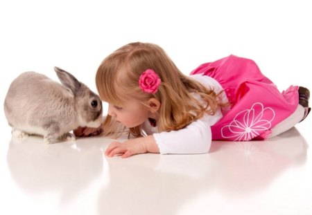 ill tell you a secret - animal, girl, pink, bunny