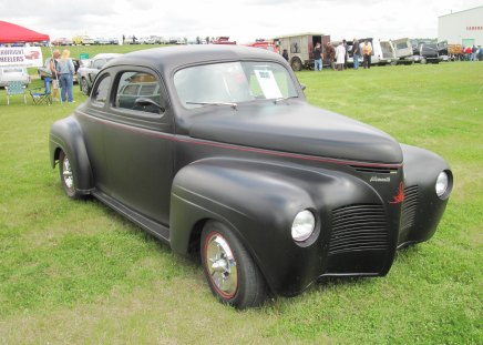 1942 Plymouth at the car show - headlights, chrome, car, black, photography, plymouth, tires, green