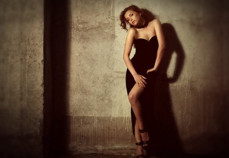 Black Dress - woman, black, model, dress