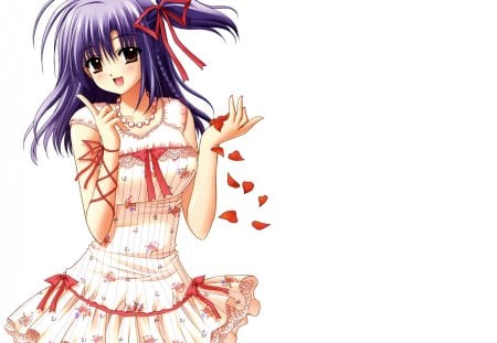 Anime - anime, dress, girl, ribbon, bow