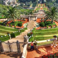 bahai temple gardens haifa israel hdr