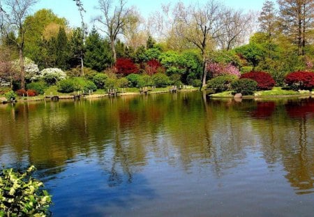 Lake Garden - garden, lake, nature, water