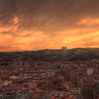 beautiful sky over bilbao spain