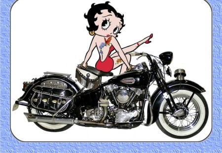 betty boop on oldie - abstract, comic, bike, betty boop