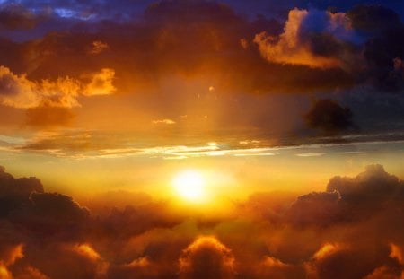 above the clouds - nice, horizon, sky, sunshine, marvellous, sun, great, sunset, wonderful, super, amazing, pretty, cloud, clouds, skyphoenixx1, adorable, wallpaper, above the clouds, stunning, outstanding, nature, picture, beautiful, awesome, fantastic