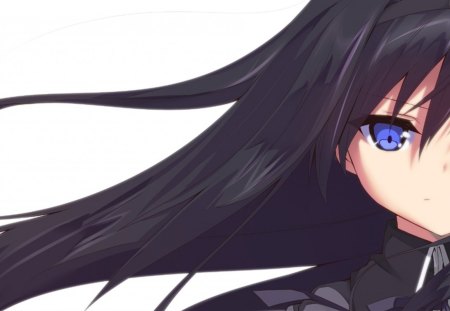 Feelings - anime, hot, black hair, girl, blue eyes