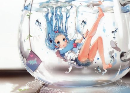 Anmi Blue - anime, cute, girl, pretty