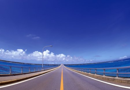 bridge in fisheye - highway, fisheye, bridge, bay