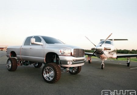 All For Show - mopar, truck, plane, silver