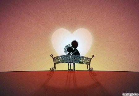 FOREVER MINE! - marriage, artwork, romance, love, cg, embrace, bench, anniversary, hearts