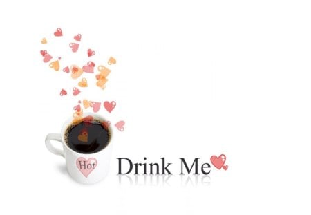 CUP OF STEAMING LOVE - warmth, drinks, coffee, food, romance, love, steam, refreshment, hearts