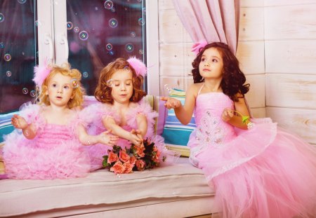 Cute little girls - girls, smile, photography, cute, photo, child, pink dress