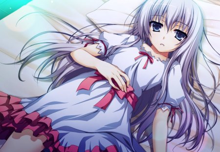 Akatsuki no Goei - anime, bed, dress, girl, akatsuki no goei