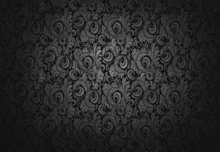 black wallpaper - black, floral, swirls, wallpaper