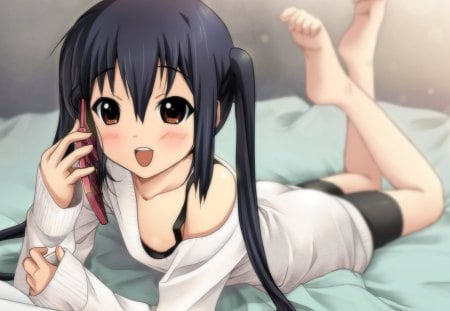 Nakano Azusa - anime, long hair, girl, nakano azusa