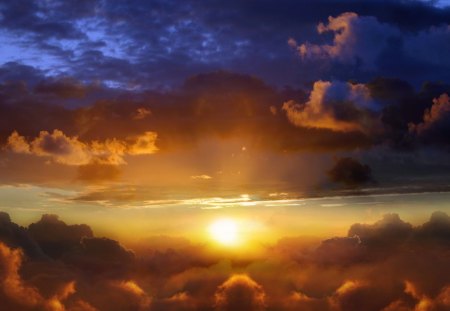 Sunset - nature, sky, sunset, cloud