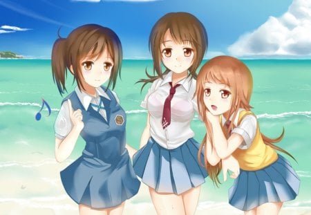 Miyamoto Konatsu, Okita Sawa & Sakai Wakana - anime, girls, cute, pretty