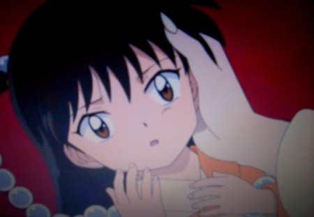 Rin, and Sesshomaru's caring hand - beautiful, colour, anime, cute