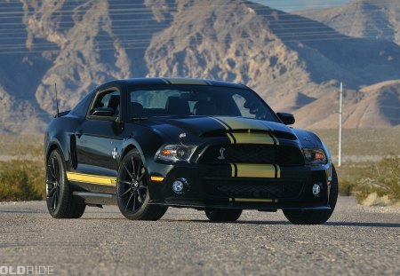 Ford Mustang Shelby GT500 - hardcore, mountains, 500, auto, black, power, road, awesome, favored, gt, shelby, ford, car, mustang