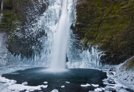 CACHOEIRA  CONGELADA - agua, congelada, frio, natureza