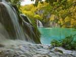 lovely waterfalls into a pool