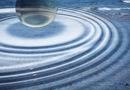 A Drop in The Ocean - abstract, drop, water, blue, ball, swirl, ocean, deep, nature, circle, round