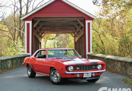 1969 Z/28 - classic, black stripes, gm, red