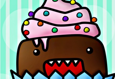 Domo ( Cupcake ) - candy, cupcake, adorable, cupcakes, food, domo