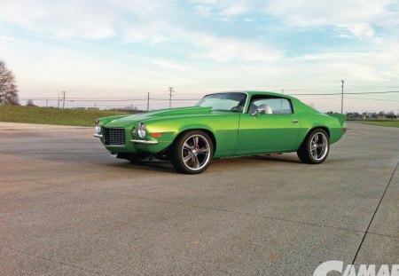 1971 RS Camaro - bowtie, classic, gm, green