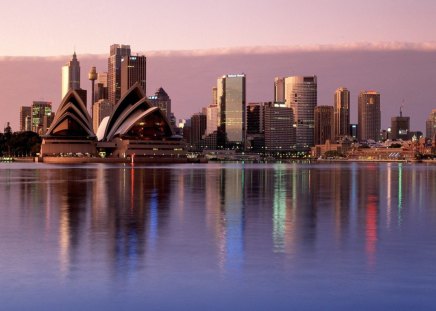 Reflections of a City - reflections, architecture, harbour, skyscrapers