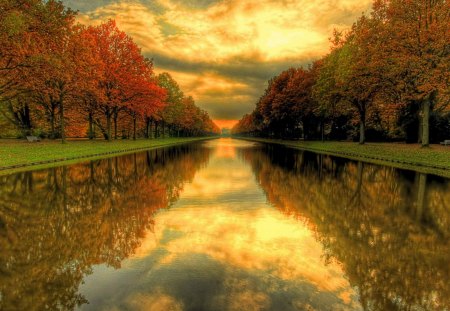 Two-Banks - fall, forest, reflection, rivers, two banks