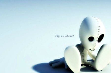 Why So Alone? - emo, white doll, why, alone, so, doll