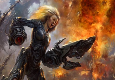 Cyborg - future, robot, cyborg, war, girl