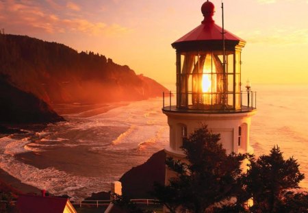 Lighthouse - ocean, nature, lighthouse, beach