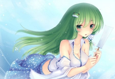 Beauty Sanae - beauty, touhou, wall, anime, new