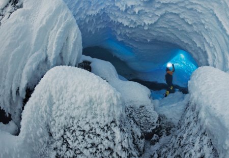 CAVERNA DE GELO - frio, branco, natureza, gelo, azul