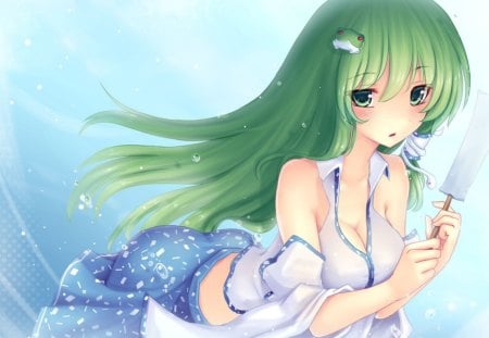 Kochiya Sanae - anime, cute, girl, pretty