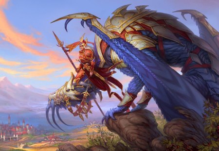 Dragon Rider - dragon, fantasy, rider, cg