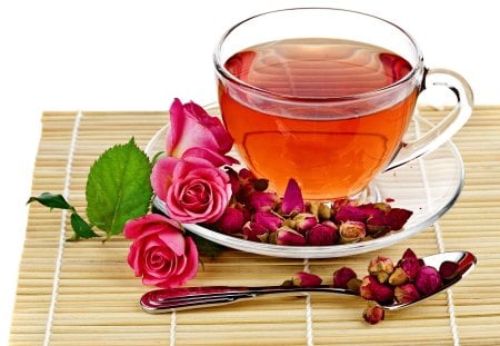 Tea time - spoon, nice, buds, roses, delicate, delicious, time, pleasant, pretty, motning, tea time, afternoon, harmony, coffee, tea, lovely, cup, rose buds, beautiful, plate