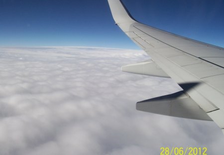 Cloud Blanket - airplane, cloud, blanket, sky