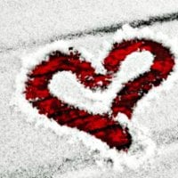 Snowy Red Heart