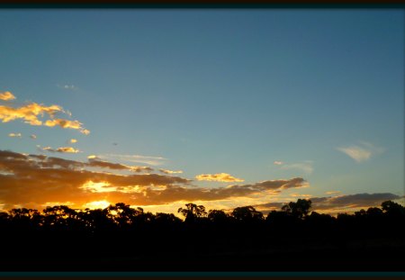 Sunset - blue, orange, sunset, australia, country