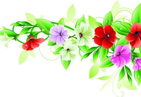 Flower frame - frame, flowers, leaves, nature, vector