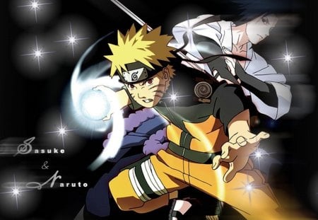 Naruto & Sasuke - naruto shippuuden, shinobi, sasuke, uchiha sasuke, naruto uzumaki, naruto, sasuke uchiha, ninja, anime, uzumaki naruto