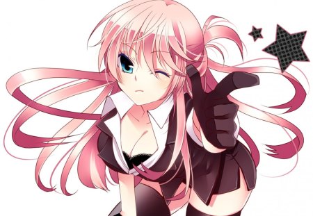 My Star - luke, miku, pink, cute, love, anime, girl, school, white, uniform, sexy