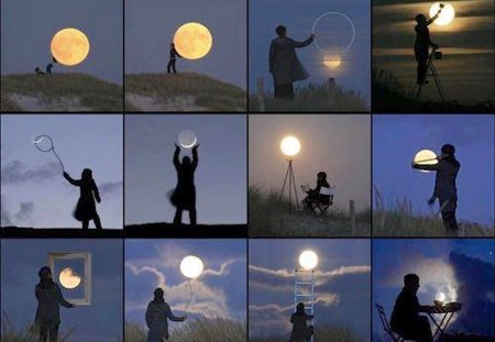 Moon Illusions - tease, illusion, trick, photography, moon