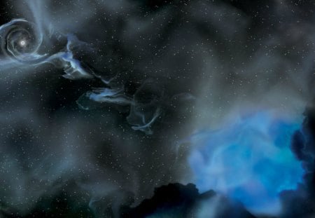 cloudy space - cloudy, blue, space, new, misty