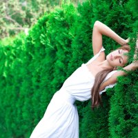 Girl in a green alley