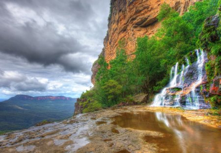 Waterfalls - sea, waterfalls, nature, rocks