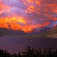glorious sunrise over st mary lake